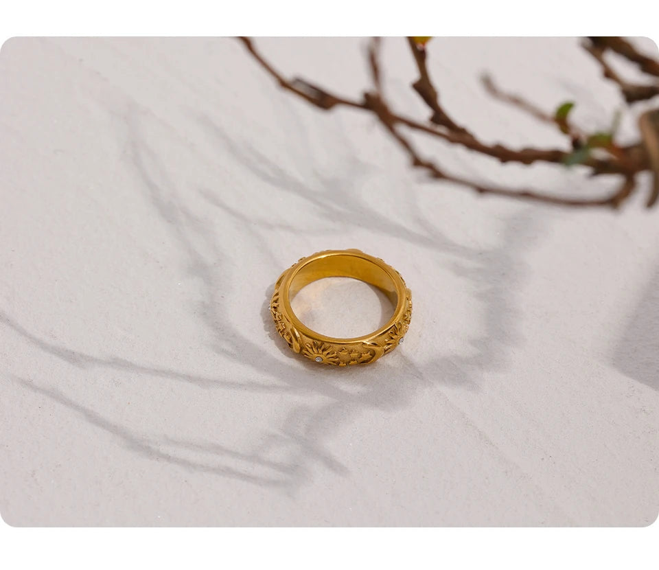 Sun Star Moon Ring