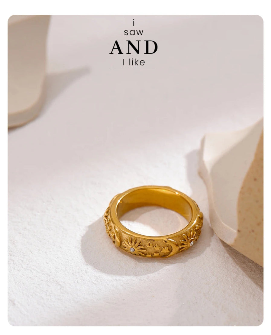 Sun Star Moon Ring