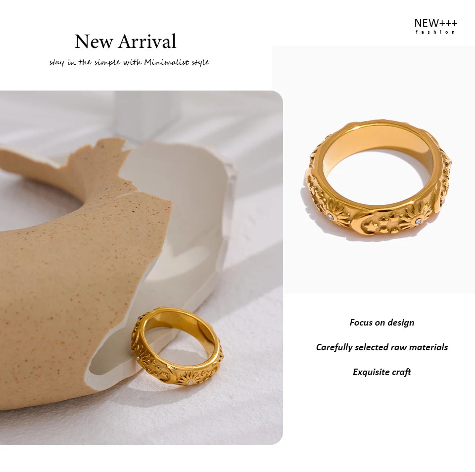 Sun Star Moon Ring