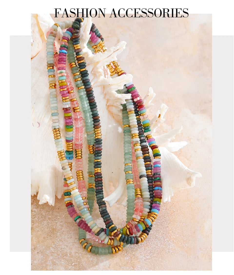 Colorful Natural Stone Beads Handmade Necklaces