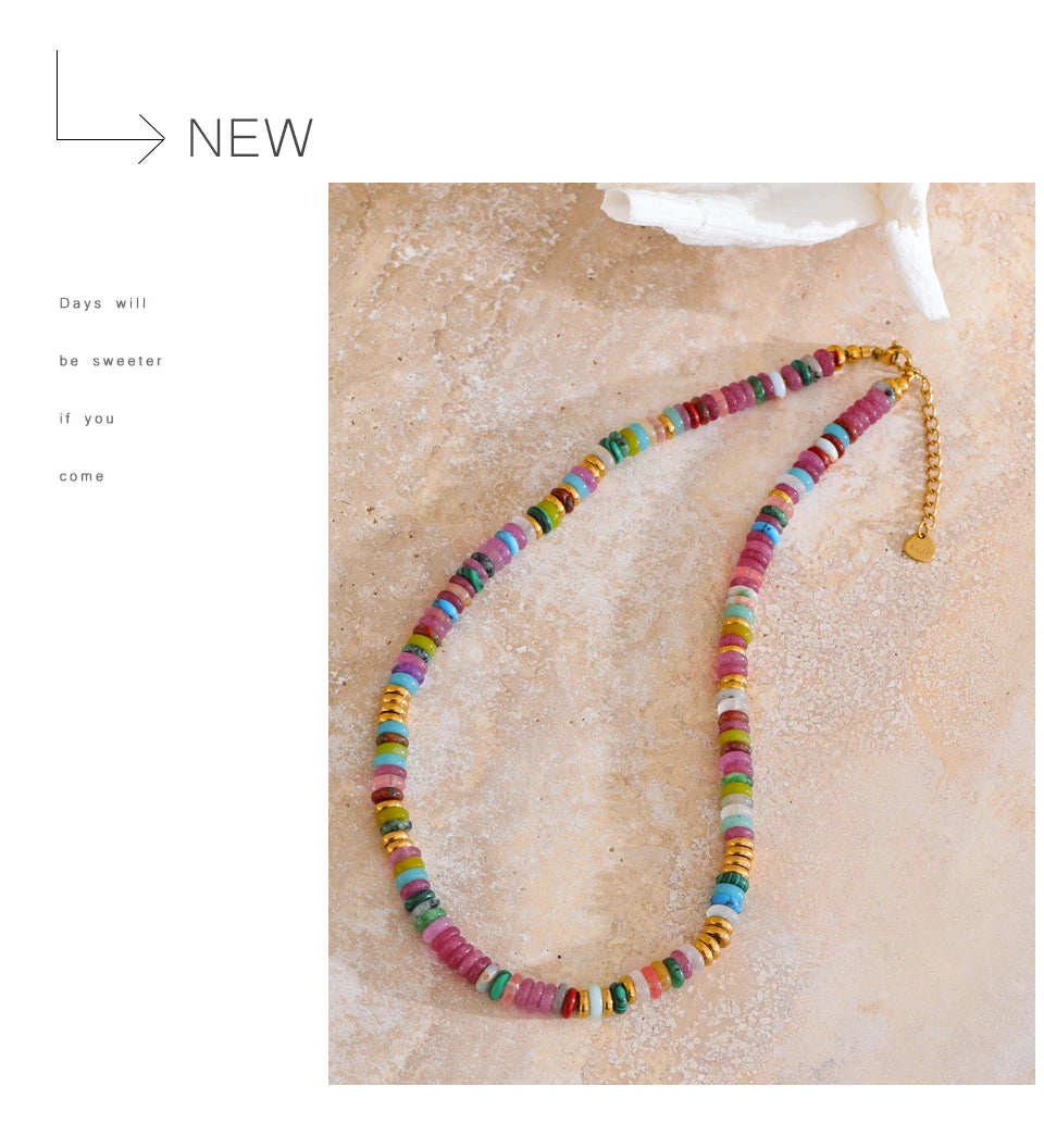 Colorful Natural Stone Beads Handmade Necklaces