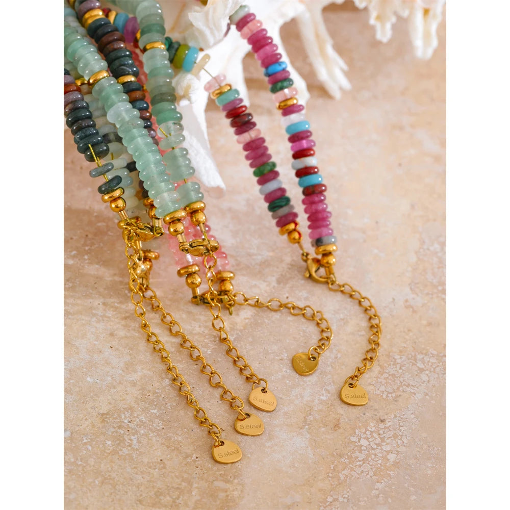 Colorful Natural Stone Beads Handmade Necklaces