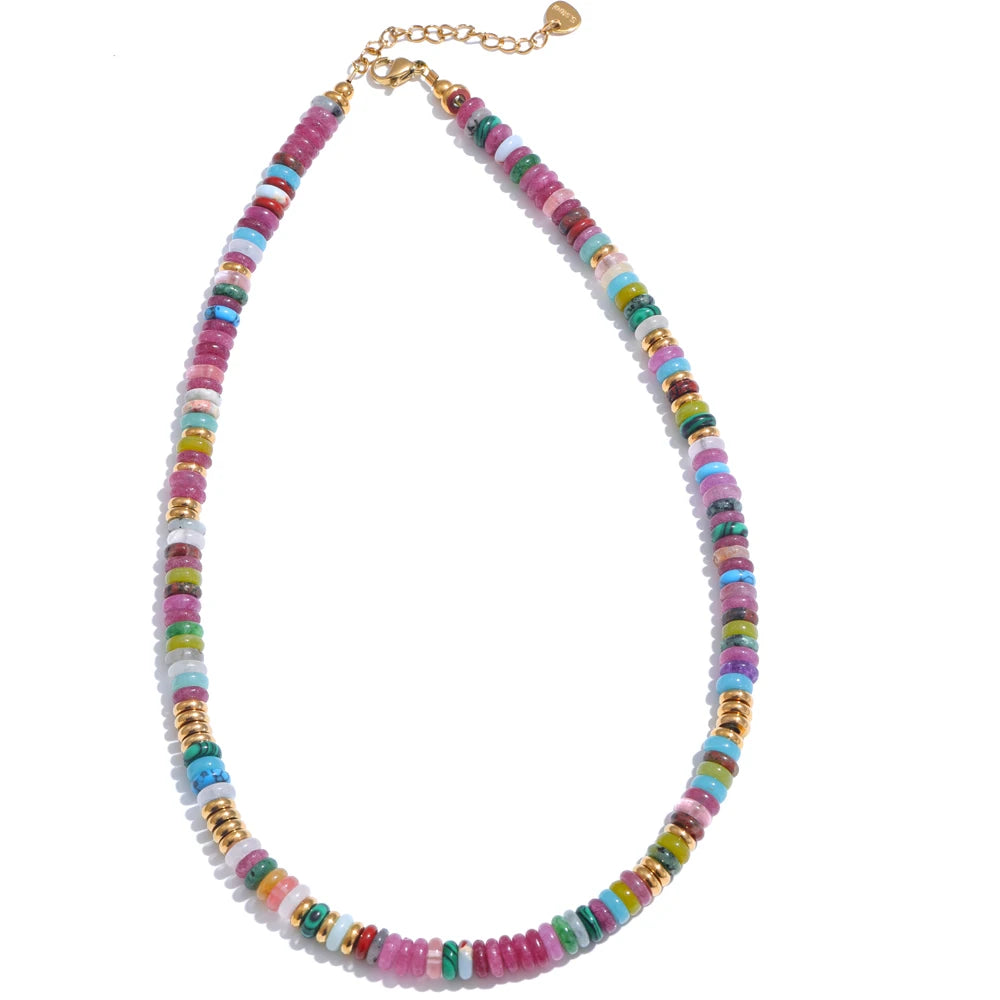 Colorful Natural Stone Beads Handmade Necklaces