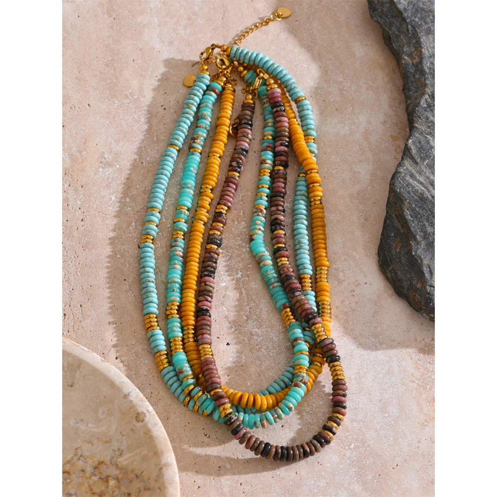 Colorful Natural Stone Beads Handmade Necklaces