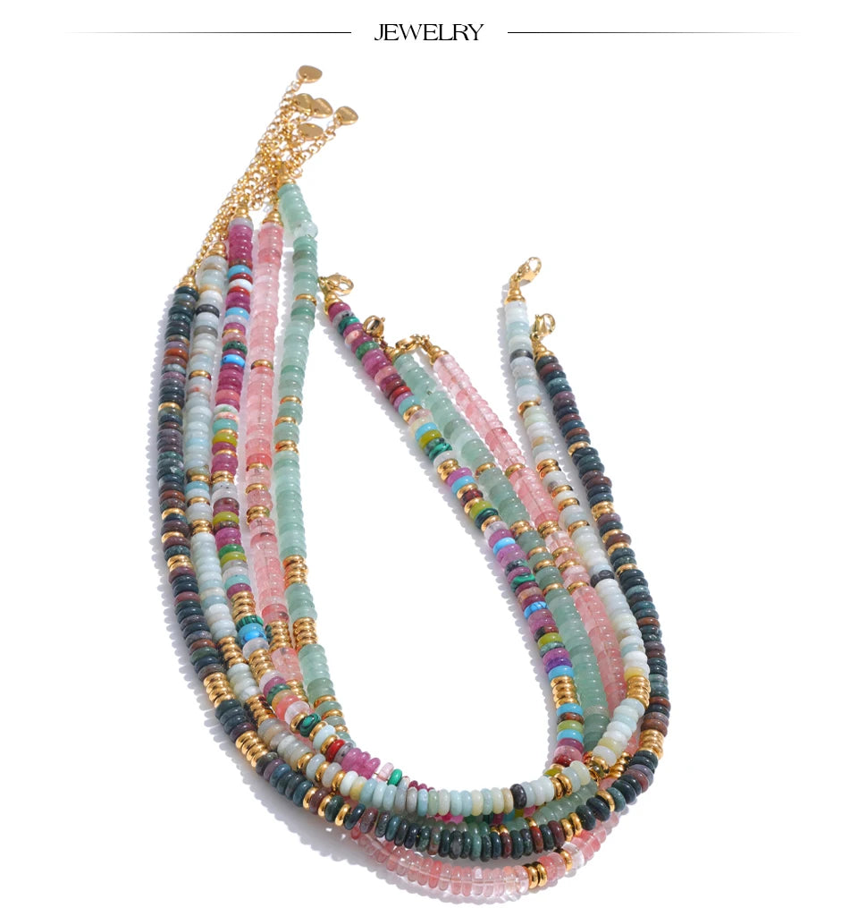 Colorful Natural Stone Beads Handmade Necklaces